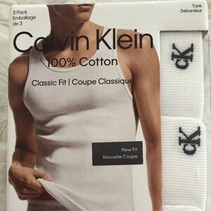 Calvin Klein White Cotton Tank Tops